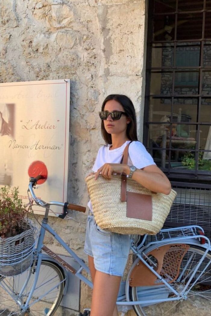 Casual Summer Essential: White Tee and Denim Shorts — French Girl Outfits