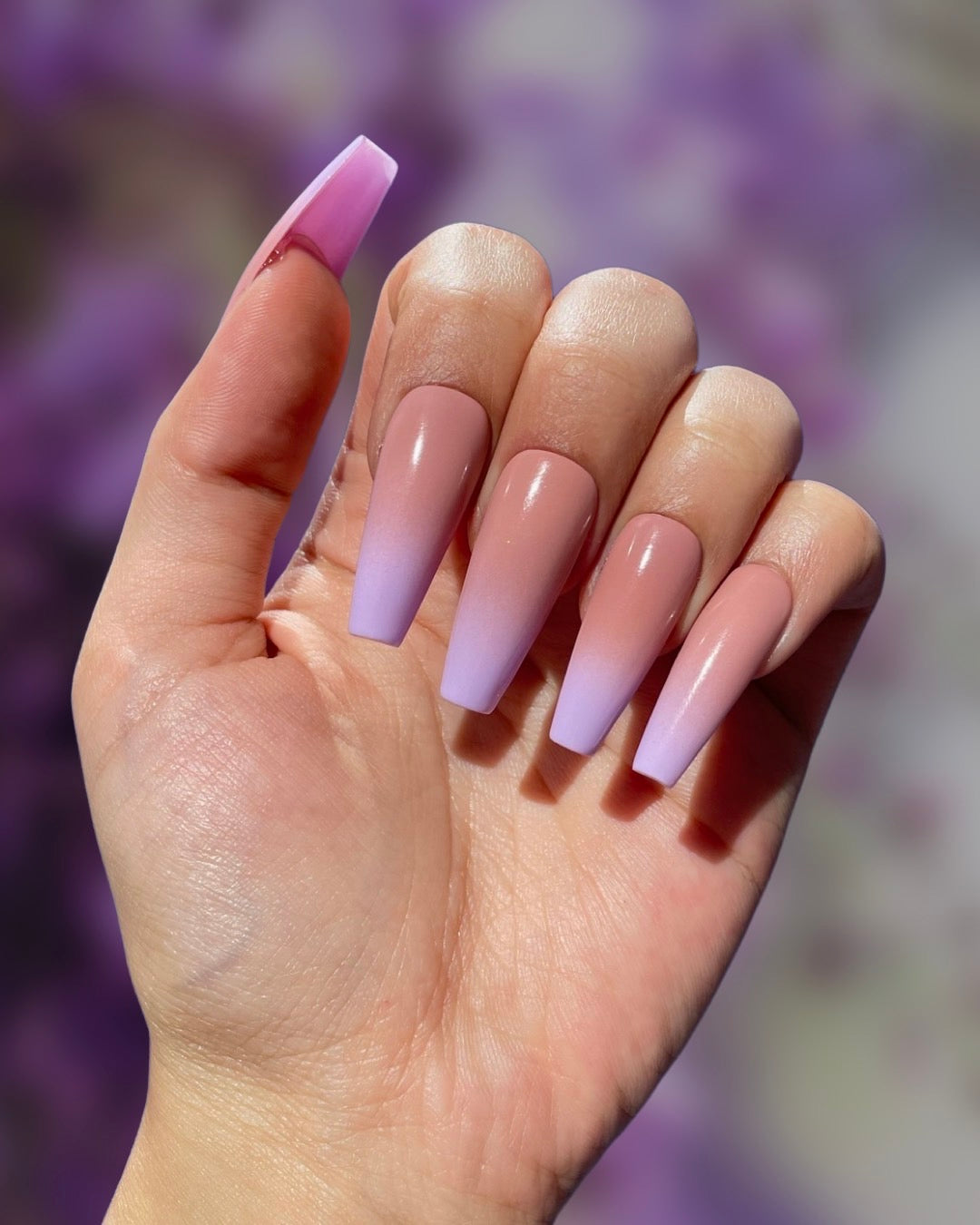 Nude to Light Blue Glossy Ombre Nude to Light Blue Glossy Ombre — Ombre Nails