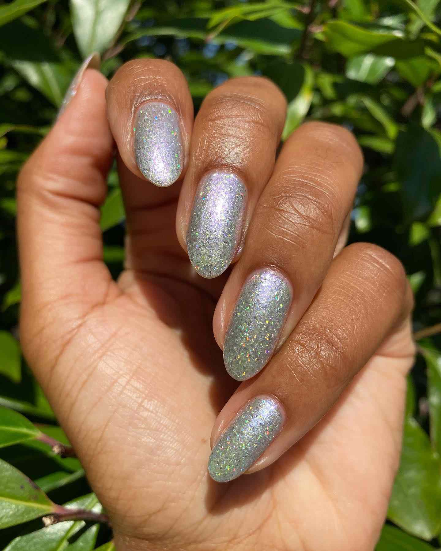 Sparkling Silver Holographic Glitter Nails Sparkling Silver Holographic Glitter Nails — Silver Nails