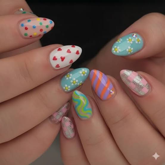 Glossy Glitter Visual Idea — Nail Art