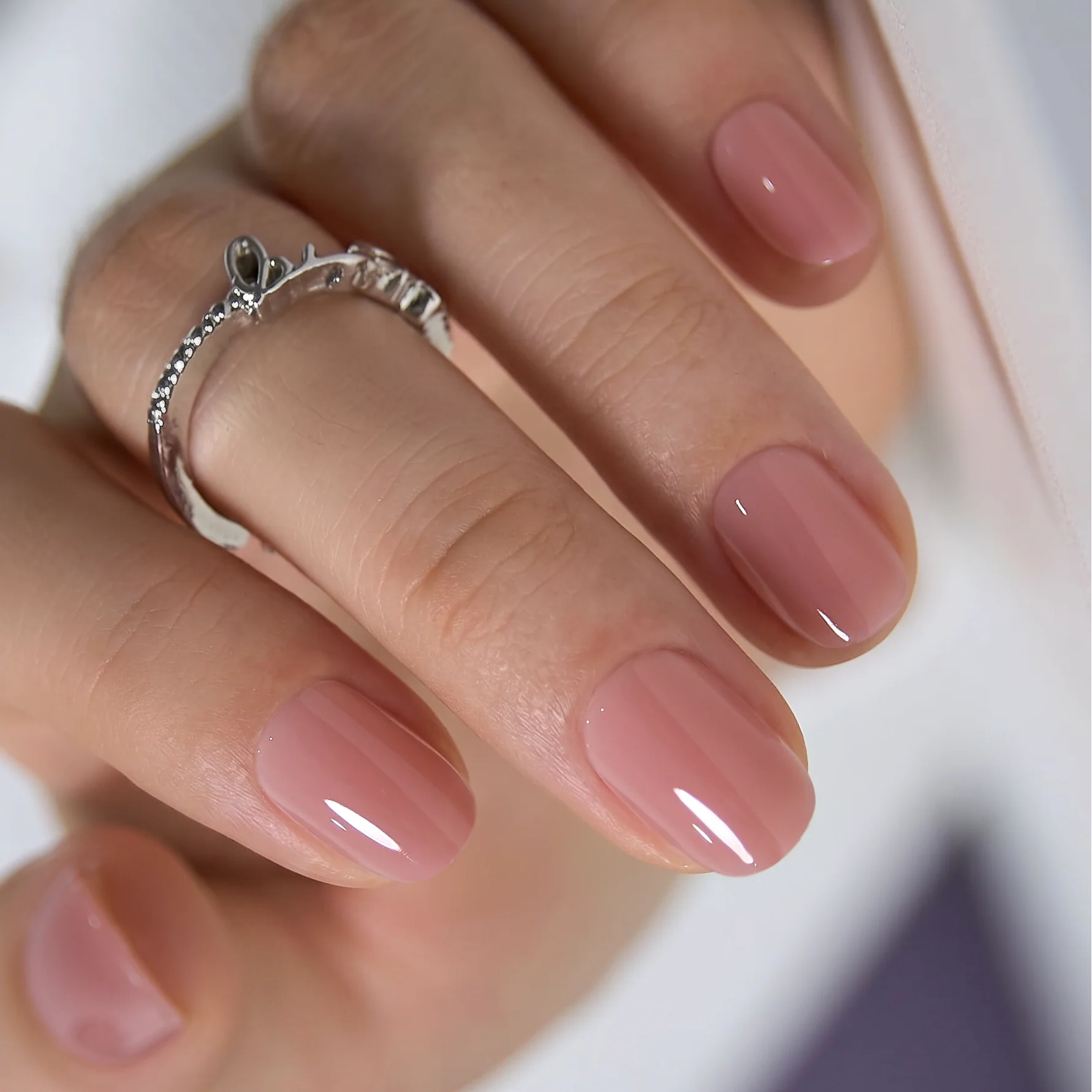Solid Color Visual Idea — Simple Short Nails