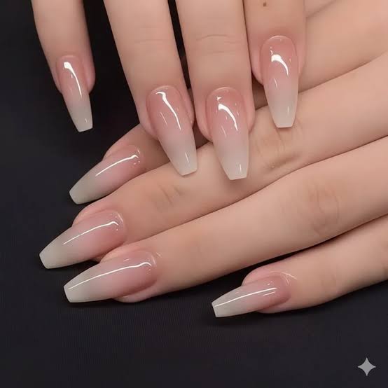 Soft Pink to Sheer White Ombre Soft Pink to Sheer White Ombre — Natural Nails
