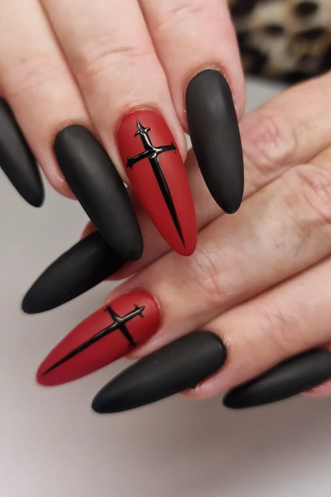 Matte Glossy Visual Idea Matte Glossy Visual Idea — Goth Nails