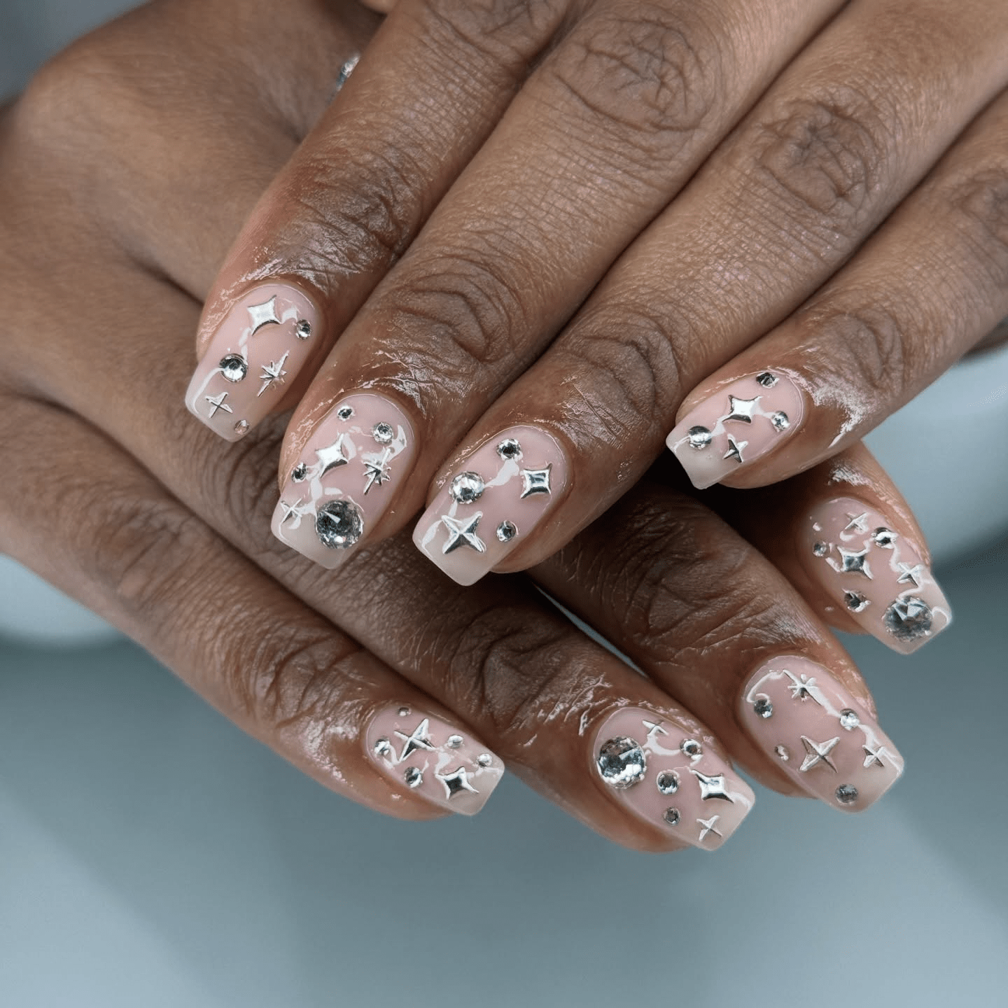 Celestial Evening Visual Idea Celestial Evening Visual Idea — Rhinestone Nails