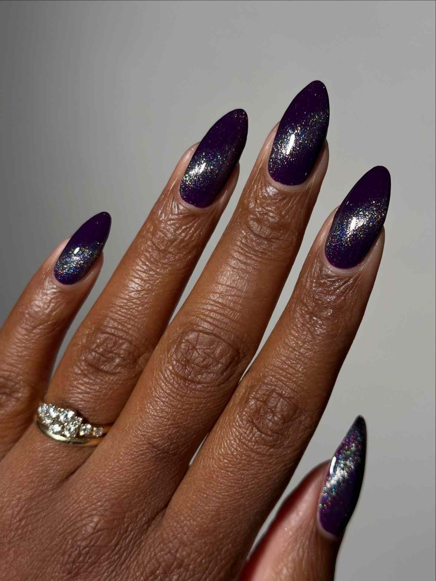 Dark Plum Glitter Gradient Stiletto Nails Dark Plum Glitter Gradient Stiletto Nails — Dark Nails