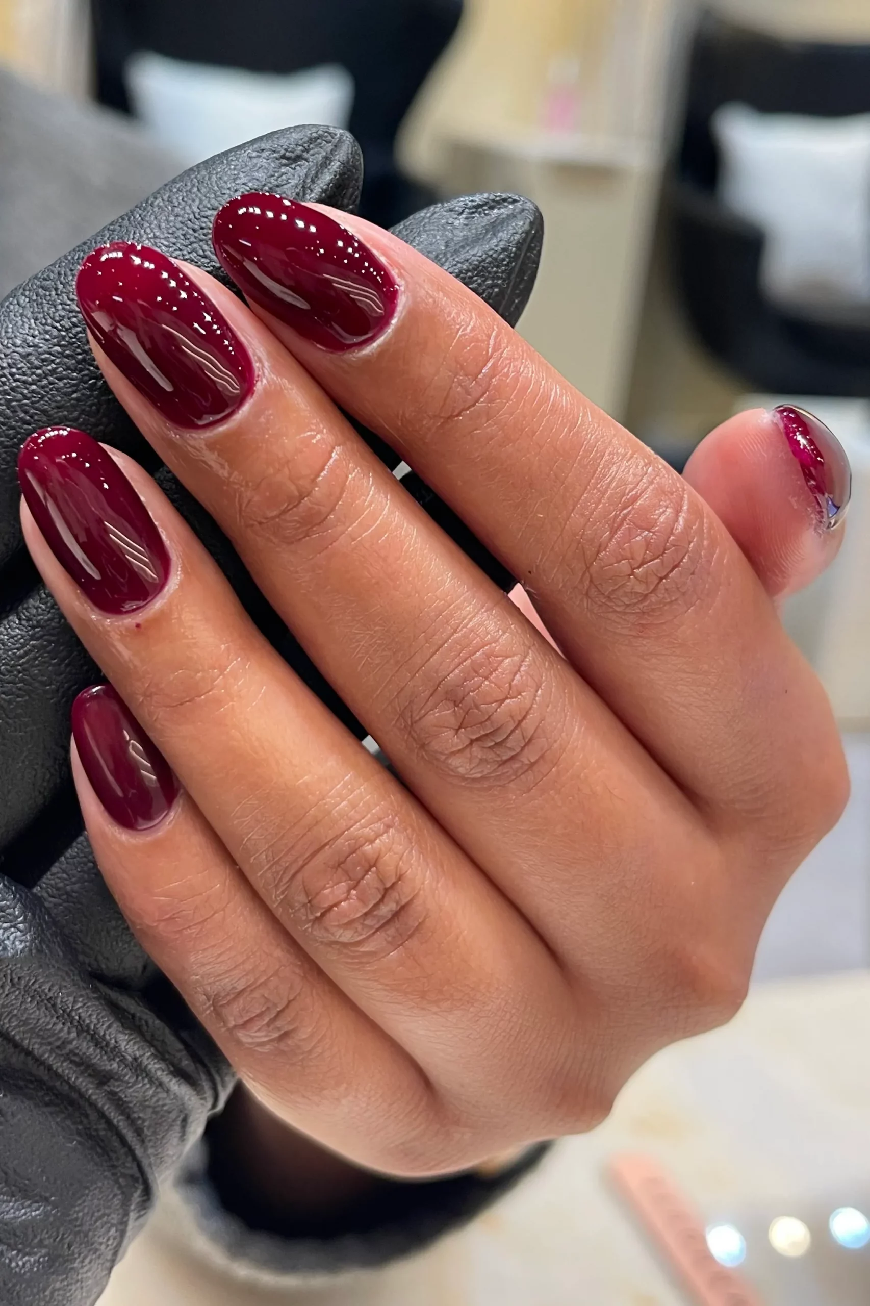 Deep Burgundy Almond Nails Deep Burgundy Almond Nails