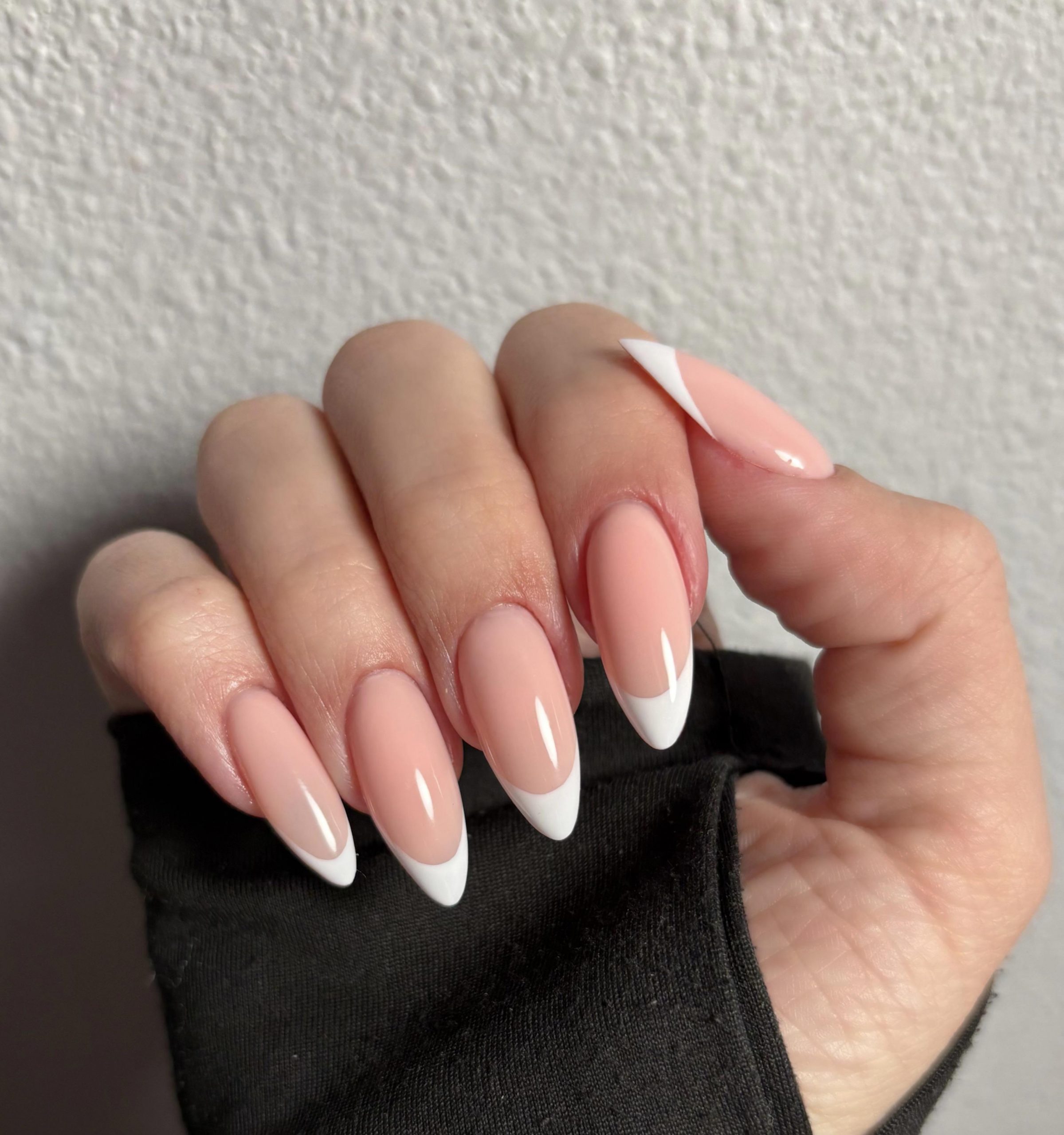 Classic White French Almonds Classic White French Almonds — Long Almond Nails