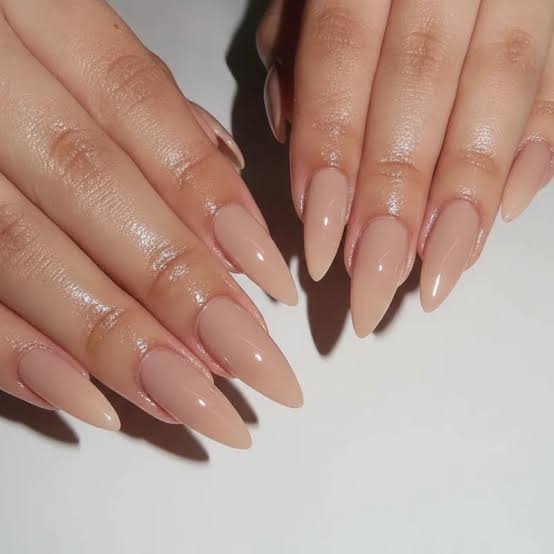 Flawless Opaque Nude Beige Almonds Flawless Opaque Nude Beige Almonds — Long Almond Nails