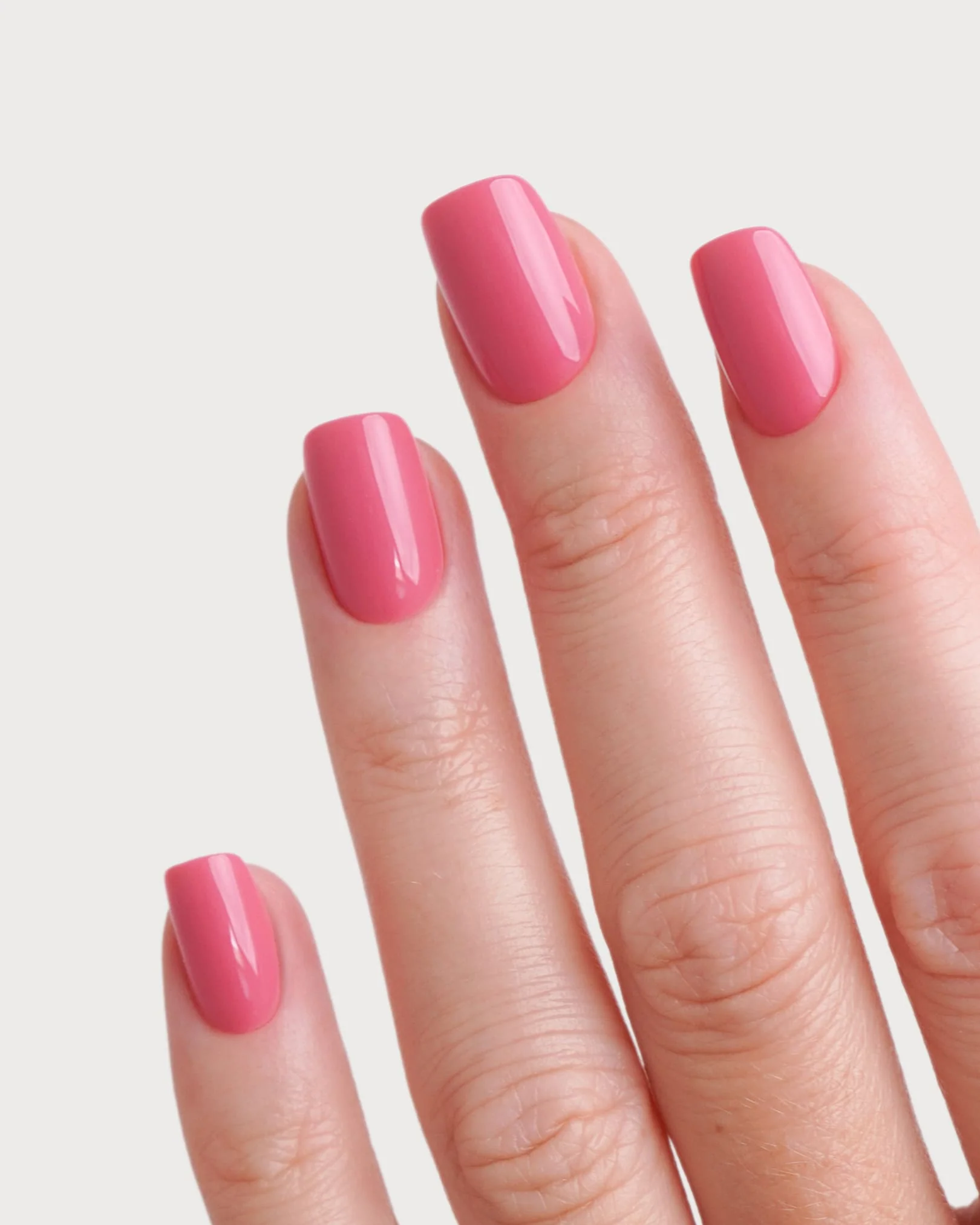 Short Square Opaque Pink — Square Nails