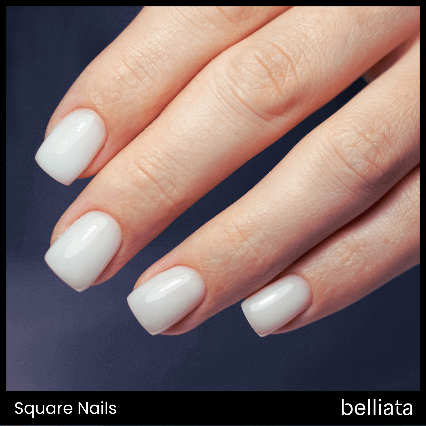Flawless Short Square Milky White — Square Nails