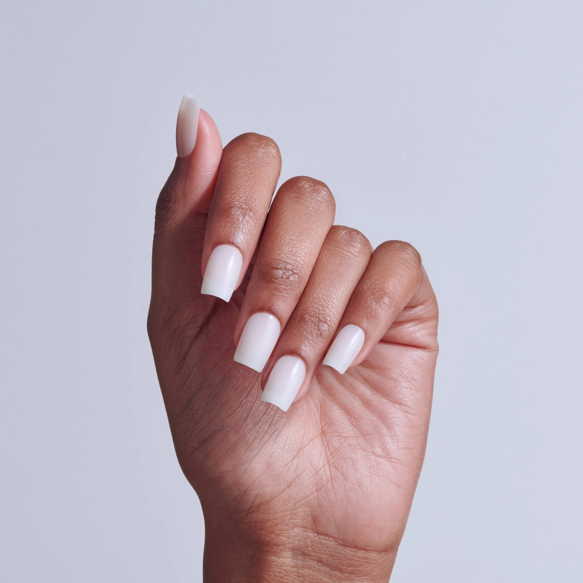 Medium Square Milky White — Square Nails