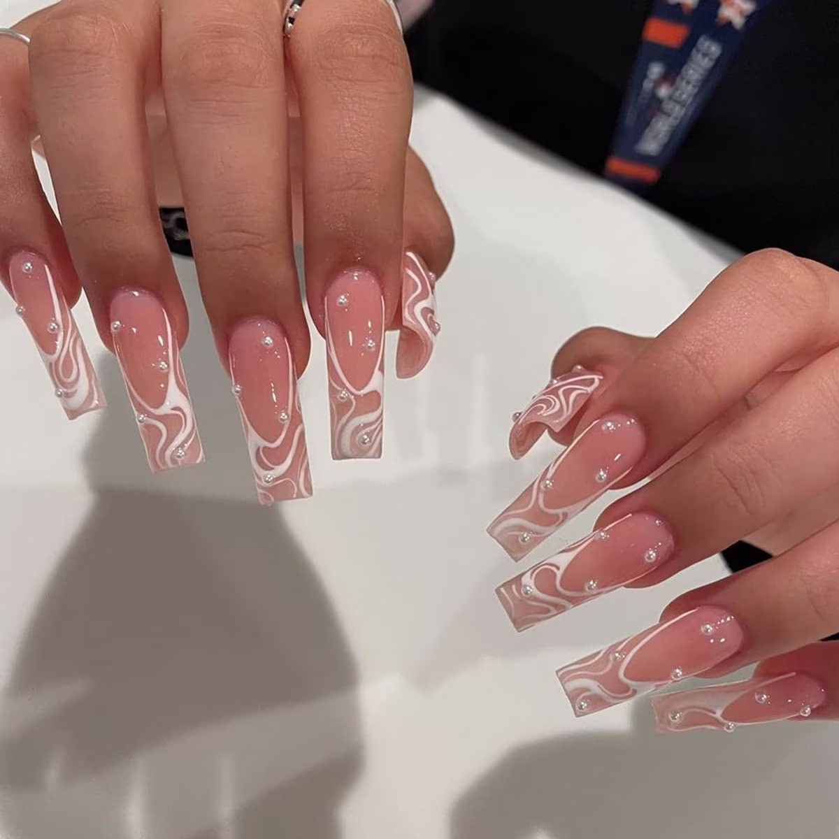 Everyday Feminine Visual Idea — Long Square Nails