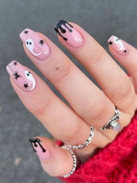 Halloween Visual Idea — Short Coffin Nails