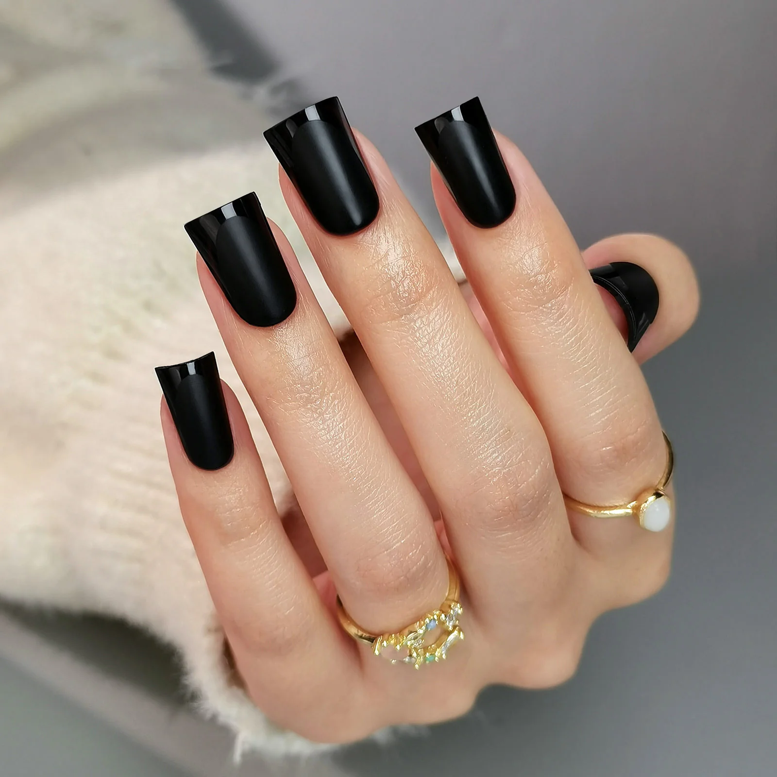 Matte Black Modern French Matte Black Modern French — Duck Nails