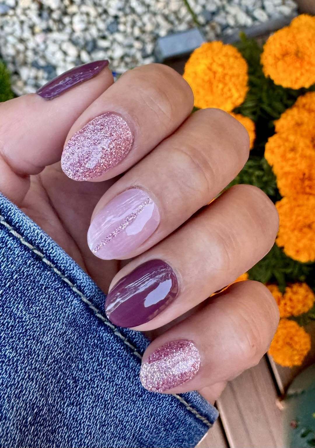 One Hand Close-Up View Visual Idea — Gel Nails
