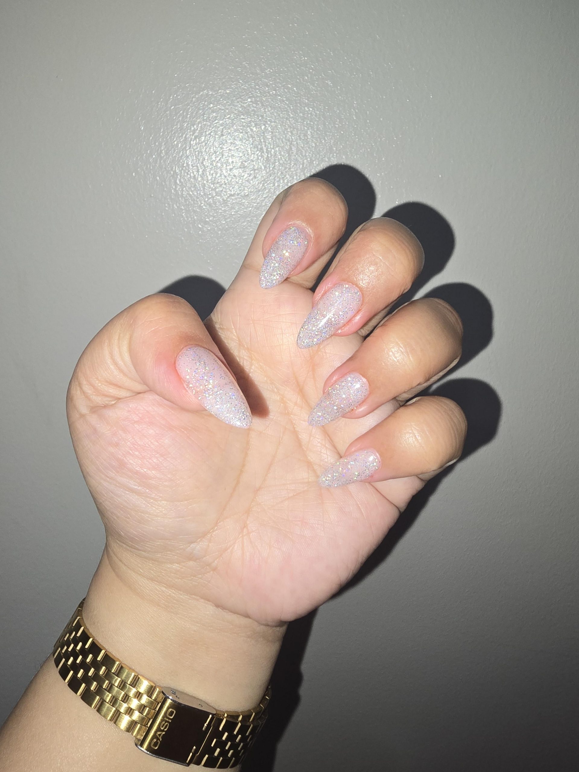 Pink Polka Dots On Light Pink Base Visual Idea — Gel Nails