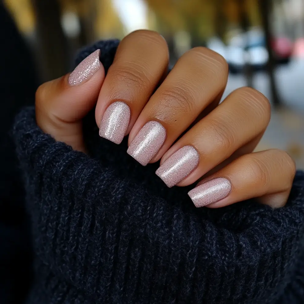 Short Coffin Rose Gold Glitter Short Coffin Rose Gold Glitter — Dip Powder Nails