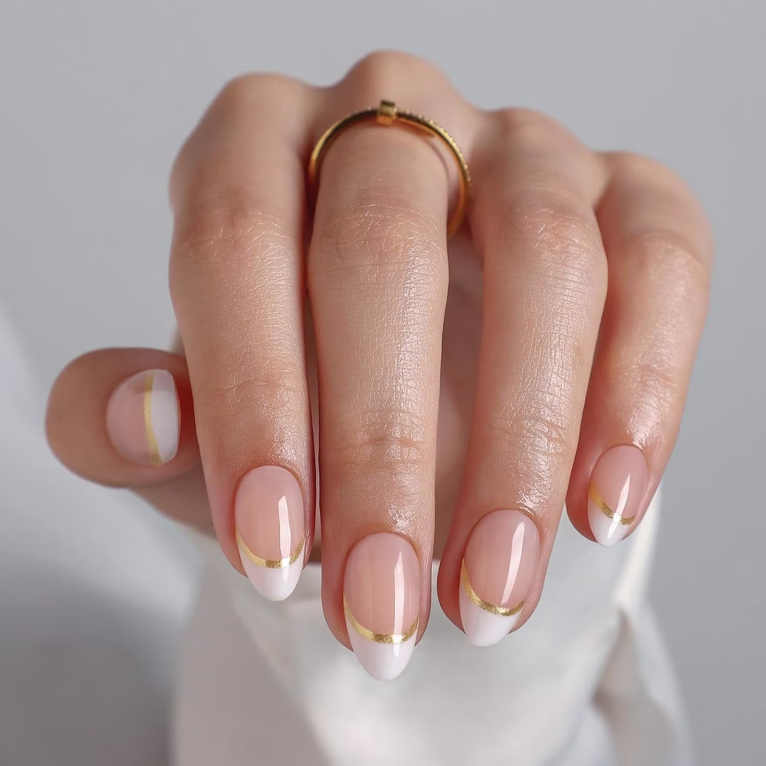 Any Visual Idea — Gold French Tip Nails