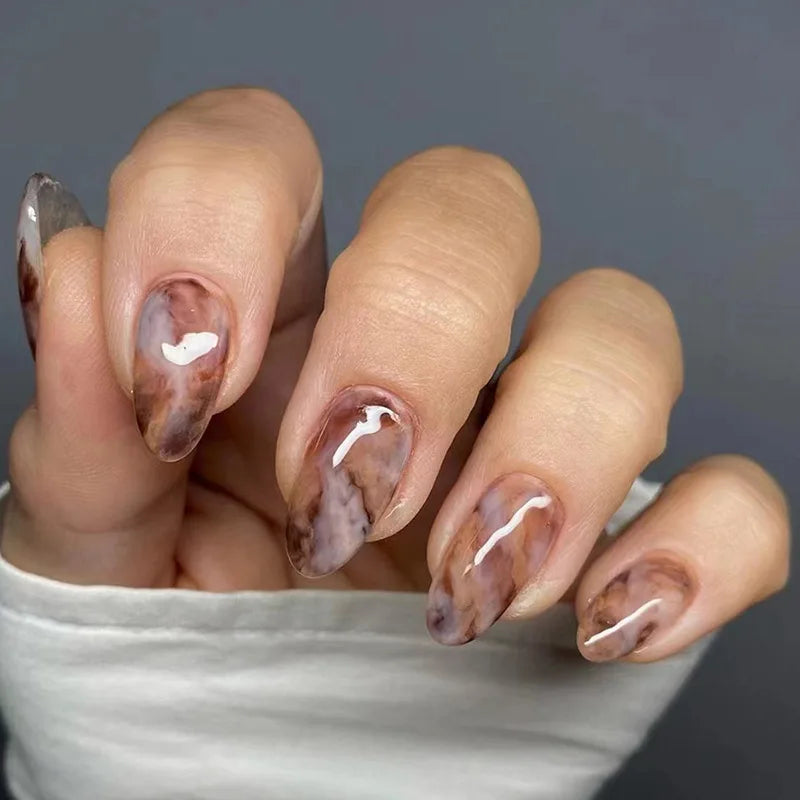Brown, Gray, and White Coffin Marble Brown, Gray, and White Coffin Marble — Marble Nails