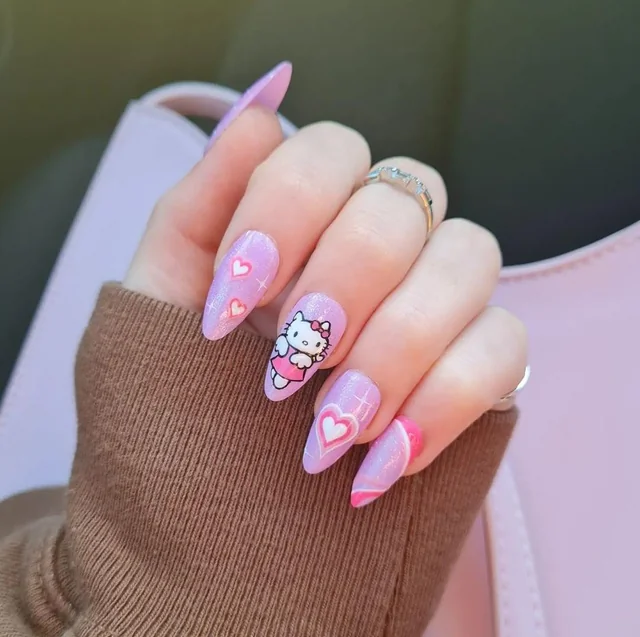 Sparkly Hello Kitty Stilettos — Hello Kitty Nails