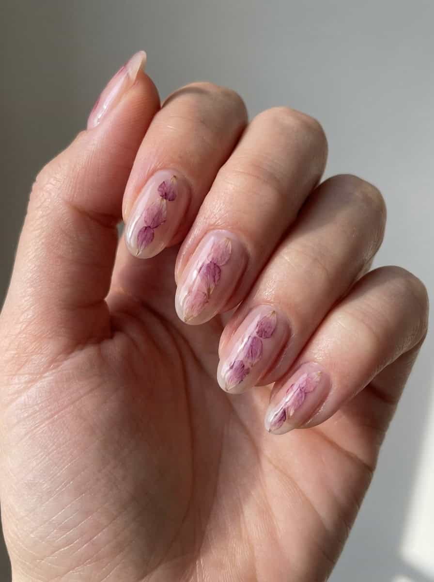 Spring Or Summer Garden Party Visual Idea — Mauve Nails