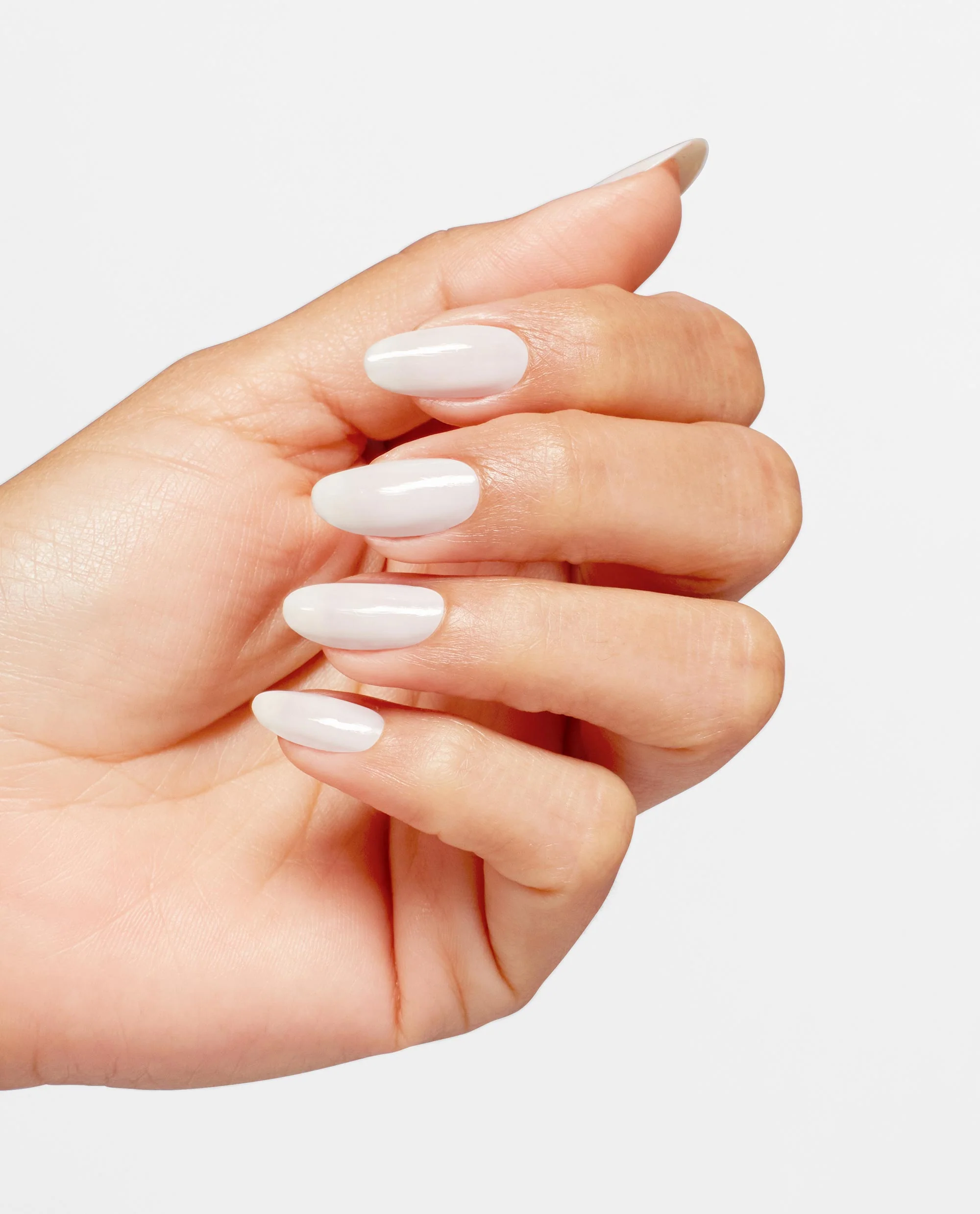 One Hand Medium Oval Sheer Milky White Polish — Funny Bunny Nails