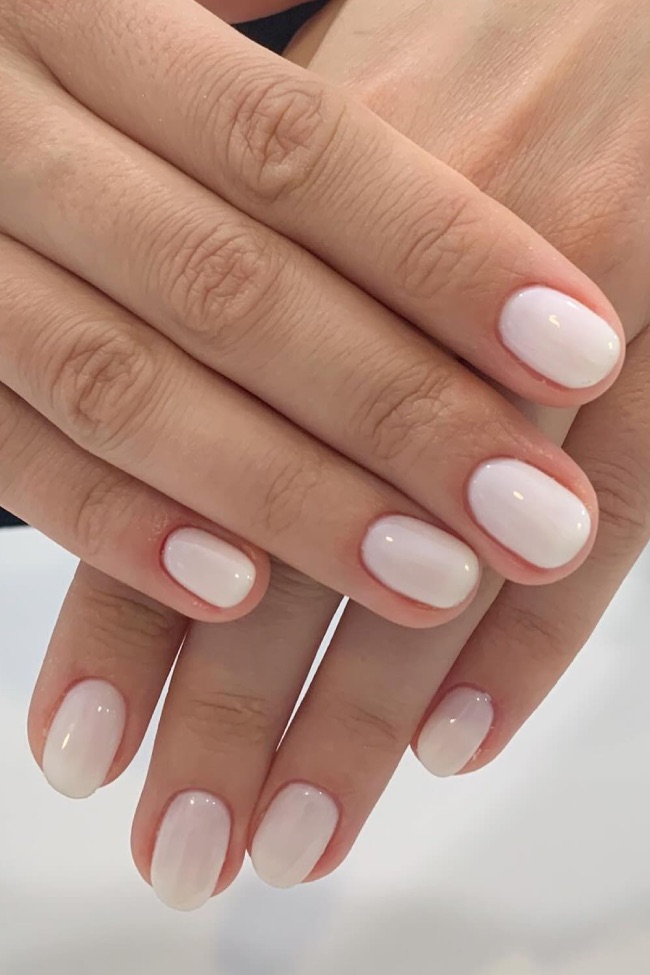 Short Oval Sheer Pink Ombre Nails — Funny Bunny Nails