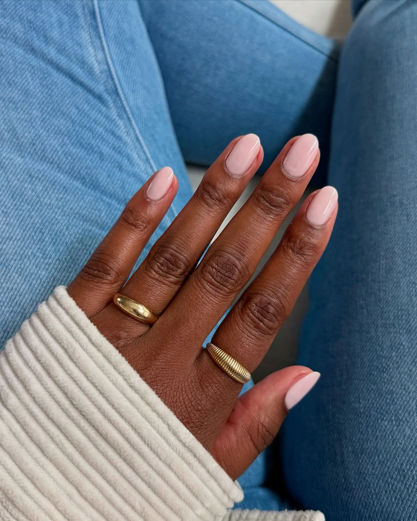 Sheer Pale Pink Oval Nails Sheer Pale Pink Oval Nails — Nails for Dark Skin