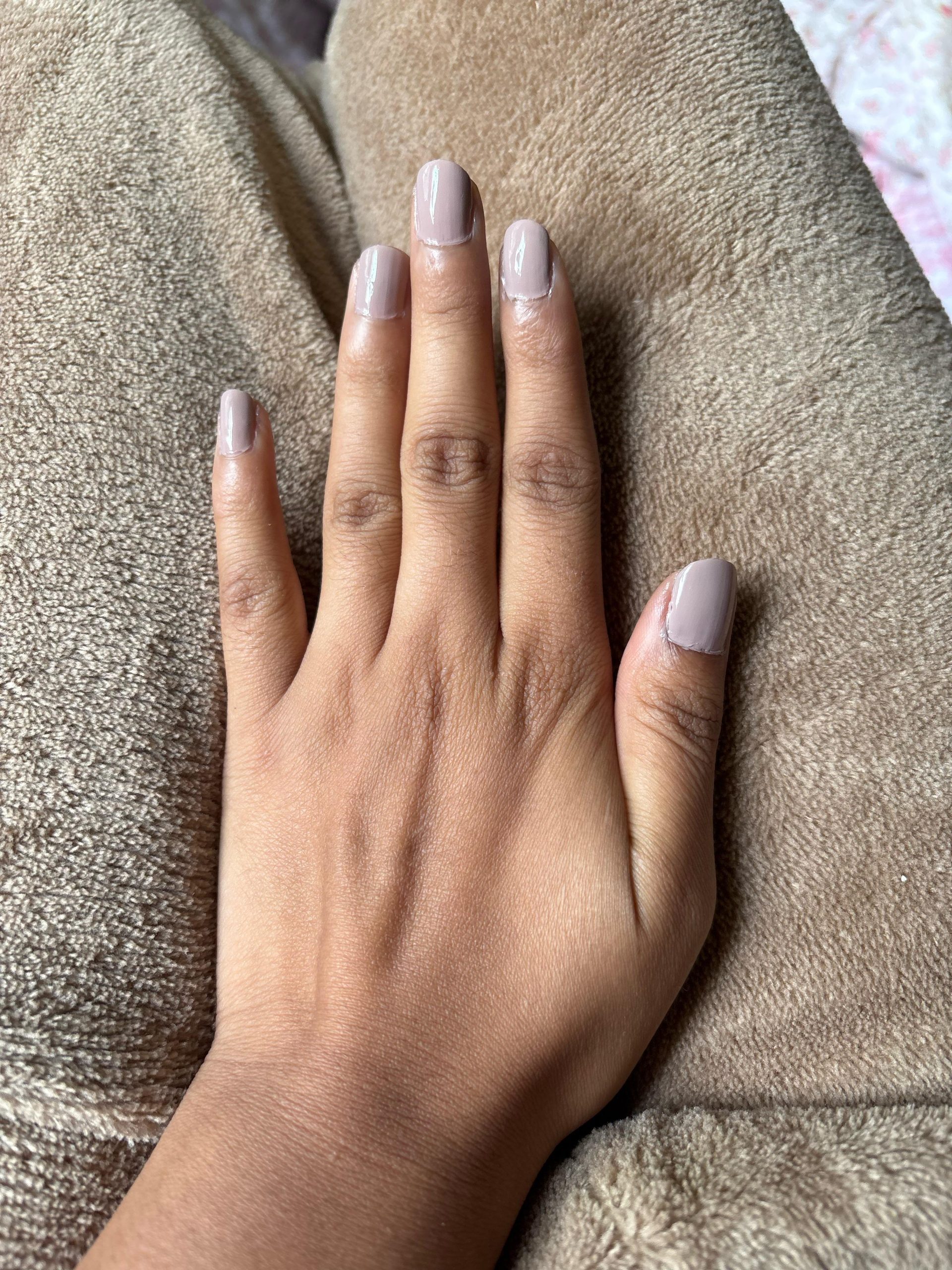 Short Square Creamy Light Beige Nails — Nails for Olive Skin