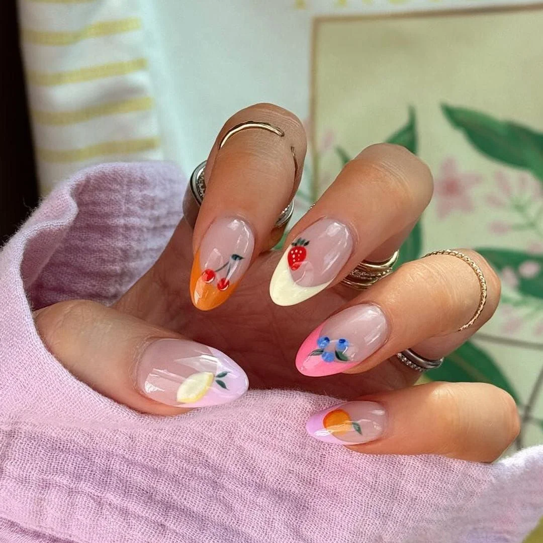Fruity French Ombre & Sunset — Vacation Nails