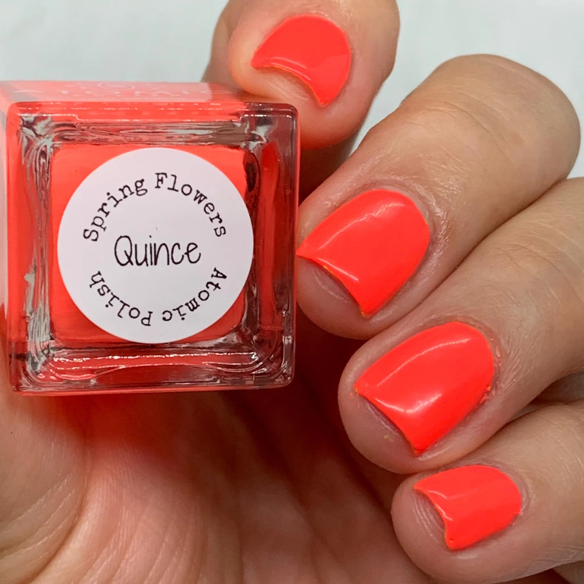 Bright Coral Short Square Glossy Nails Bright Coral Short Square Glossy Nails — Quinceanera Nails