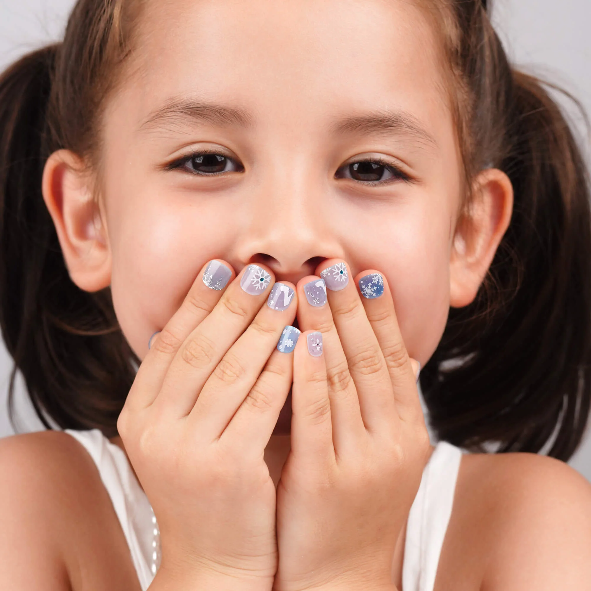 Winter Snowflake Glitter Nails — Nails for Kids