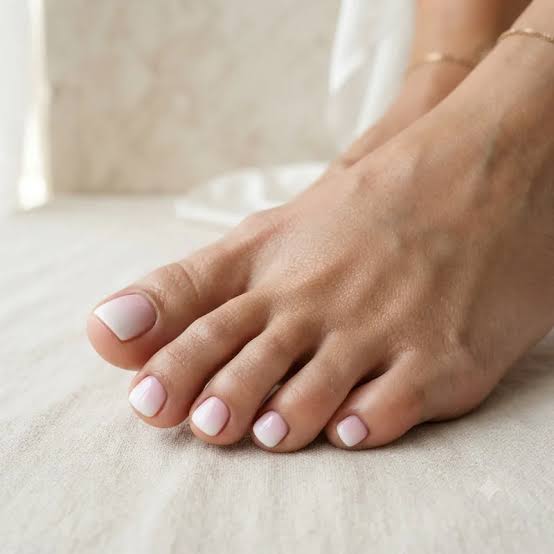 Milky White to Pink French Ombre Toenails Milky White to Pink French Ombre Toenails — Toe Nails