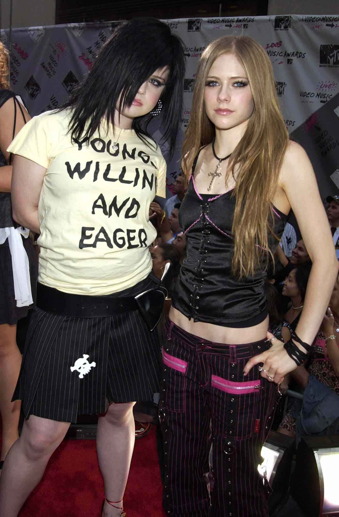 Graphic Layers: Corset, Pinstripe Skirt, and Skull Accents — Emo Outfits