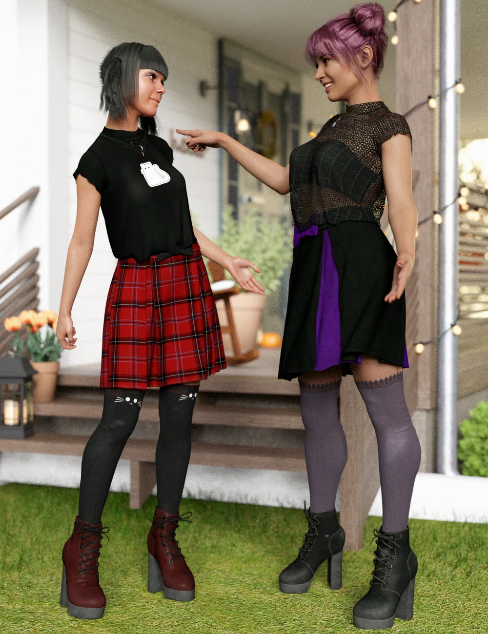 Plaid Mesh Knit Outfit Idea — Scene Outfits