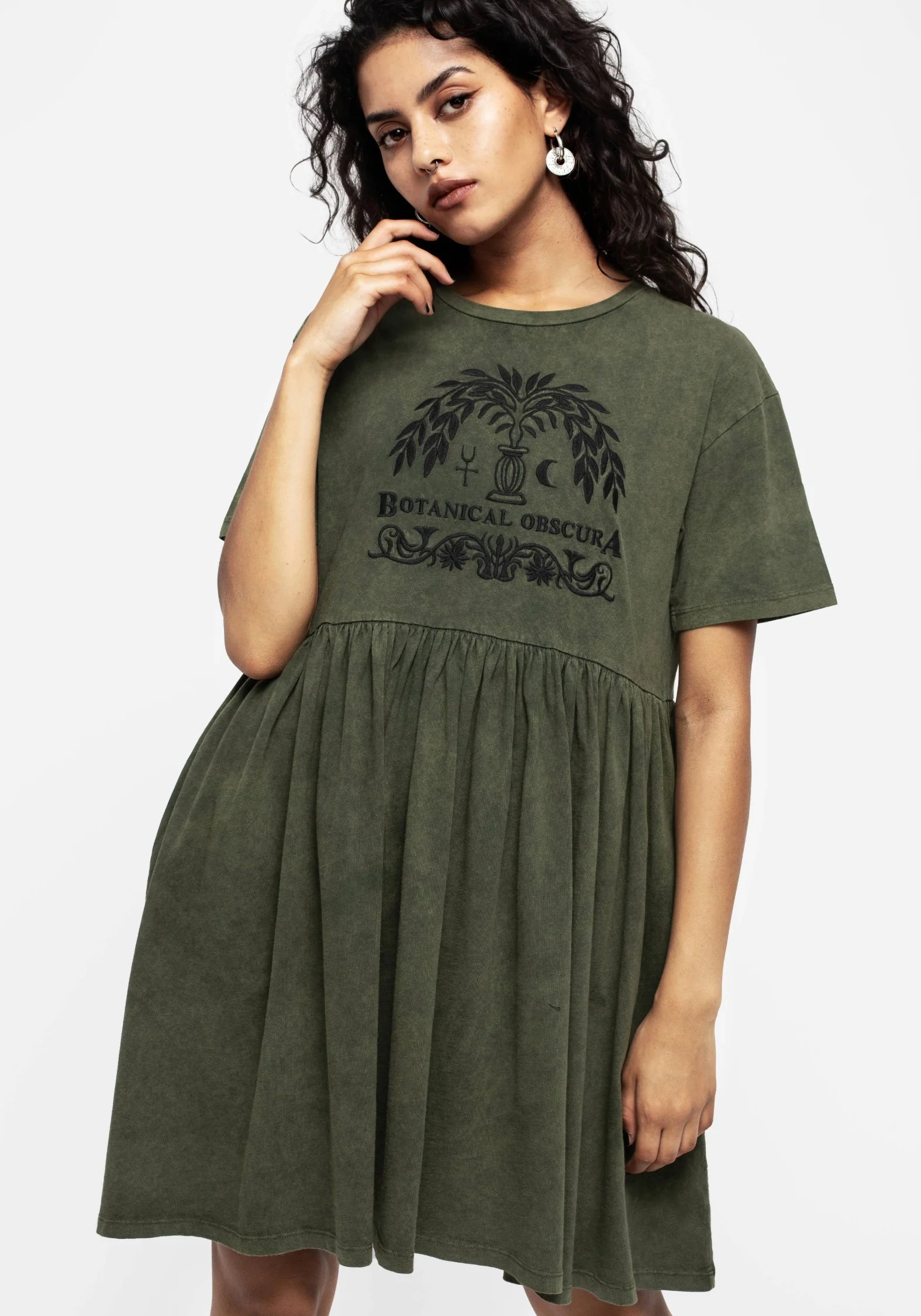 Babydoll T-Shirt Dress with Graphic Print for Casual Wear Skater Outfits
