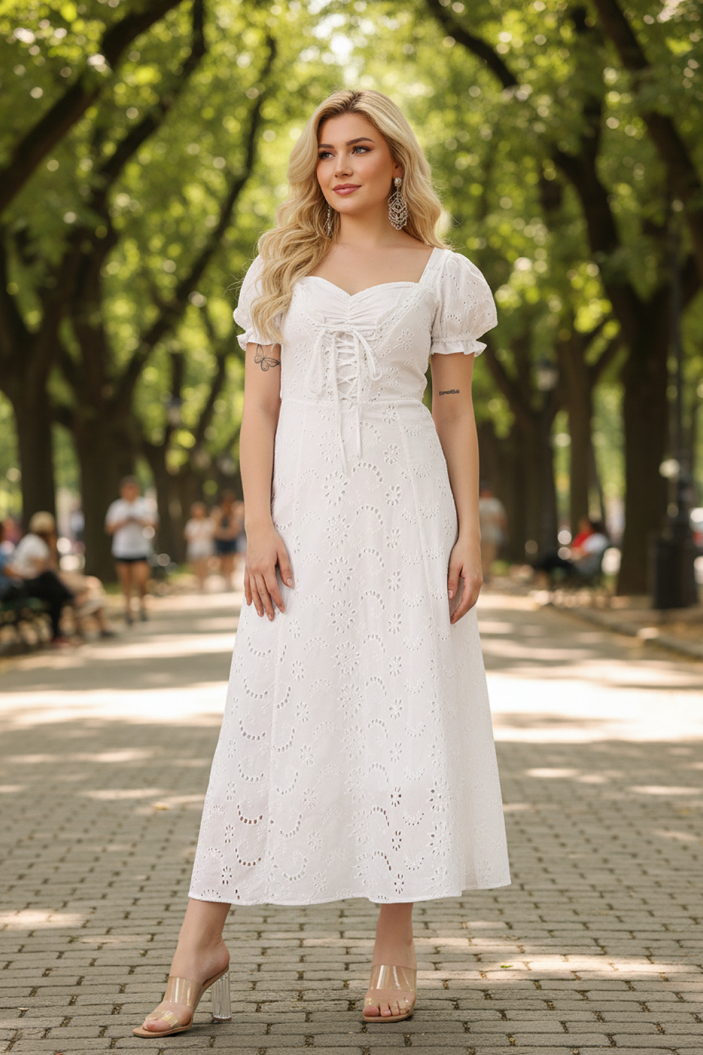 Women's Wisteria Cottagecore Dress White | TudorDressing