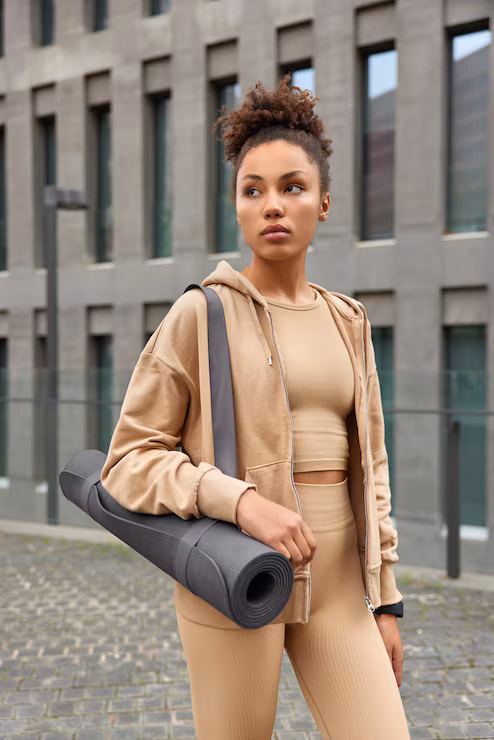 Cozy Ribbed Knit Athleisure in Beige Cozy Ribbed Knit Athleisure in Beige — Athleisure Outfits