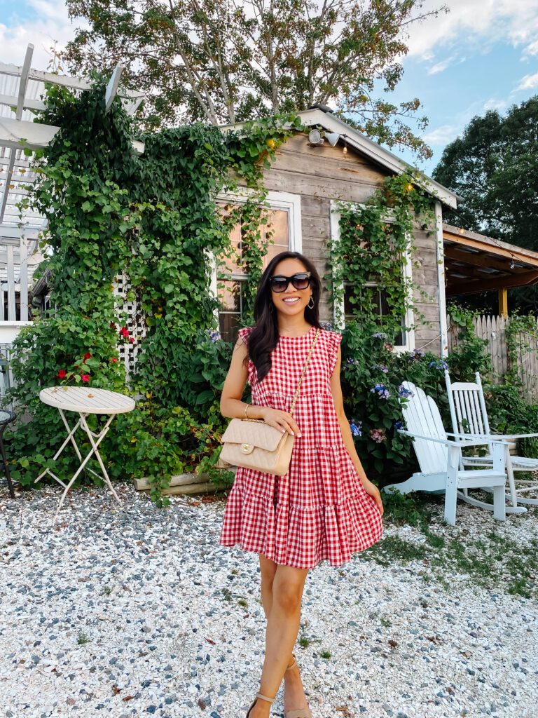 Gingham Ruffle Dress for a Casual Bachelorette Garden Party Gingham Ruffle Dress for a Casual Bachelorette Garden Party — Bachelorette Outfits