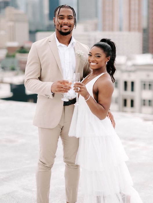 Tiered Tulle Dress with a Tan Suit for a Contrasting Bridal Party Tiered Tulle Dress with a Tan Suit for a Contrasting Bridal Party — Courthouse Wedding Outfits