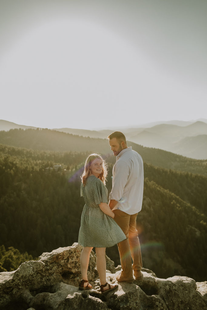 Sage Green A-Line Dress Engagement Sage Green A-Line Dress Engagement — Engagement Photo Outfits