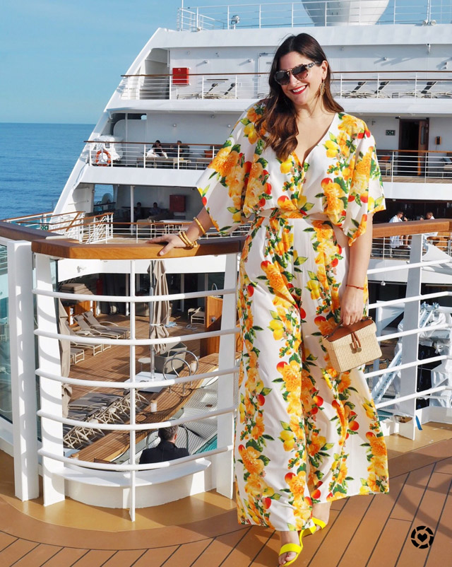Floral Print Wide-Leg Jumpsuit with Kimono Sleeves for Resort Wear Cruise Outfits