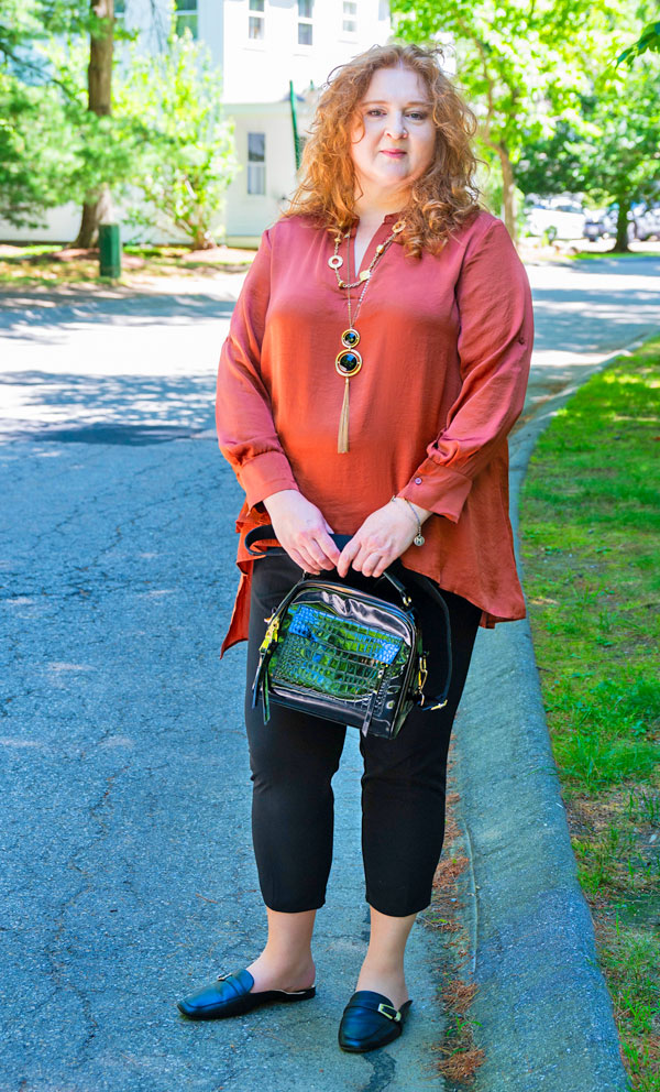 Smart Casual Burnt Orange Tunic with Cropped Pants Smart Casual Burnt Orange Tunic with Cropped Pants — Plus Size Outfits