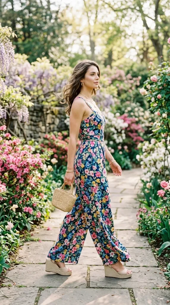 Statement Jumpsuit: Floral Wide-Leg Statement Jumpsuit: Floral Wide-Leg — Tall Women Outfits