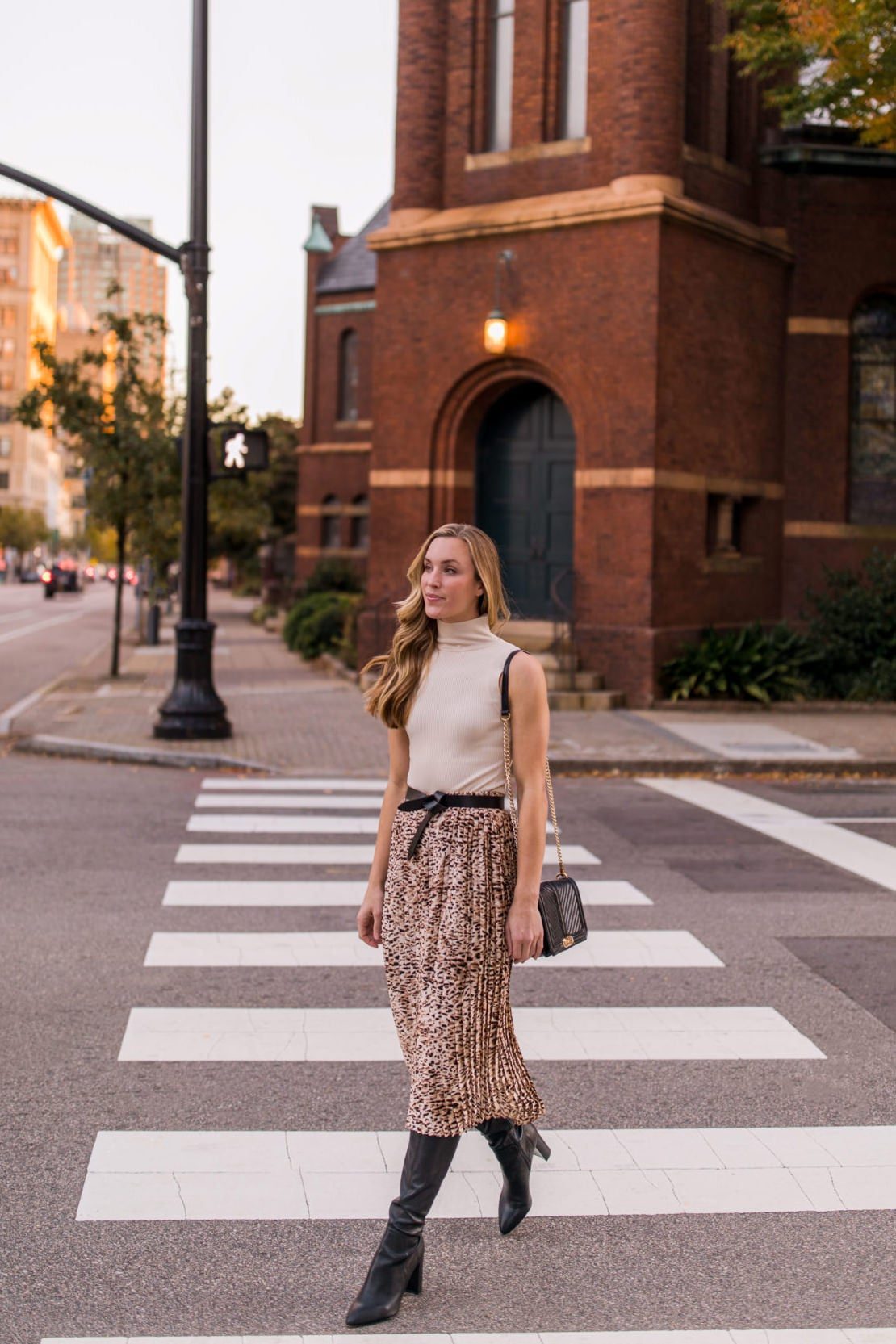 Gold Sequined Midi Skirt with Turtleneck for Festive Casual — Skirt Outfits