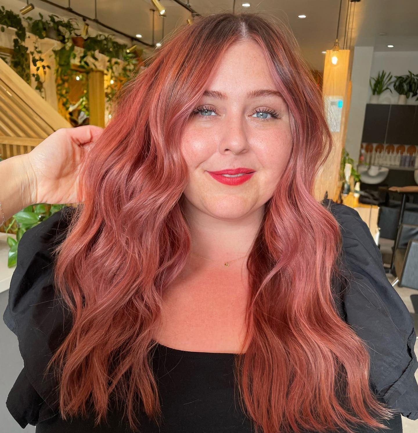 Voluminous Rose Gold Blowout Voluminous Rose Gold Blowout — Rose Gold Hair