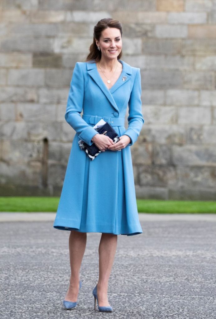 Bold Blue Belted Coat Dress for a Formal Occasion — Scotland Outfits