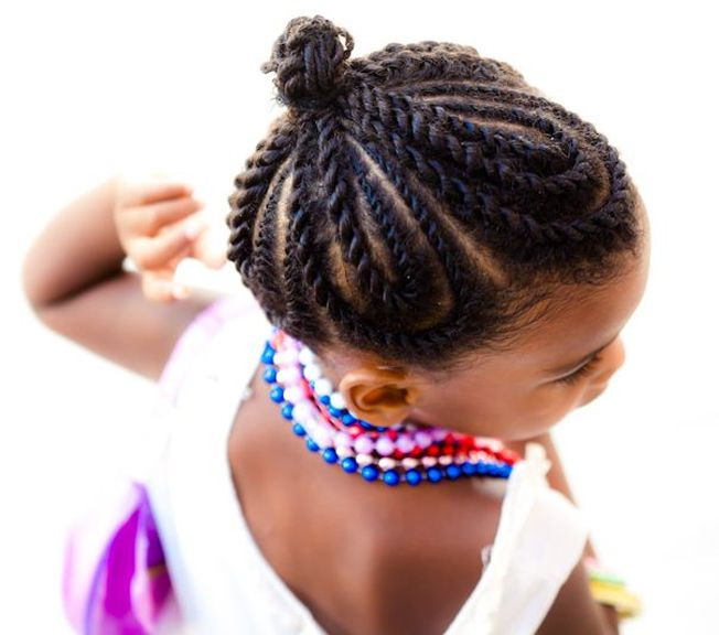 Braids Converging into a Top Knot — Toddler Braids