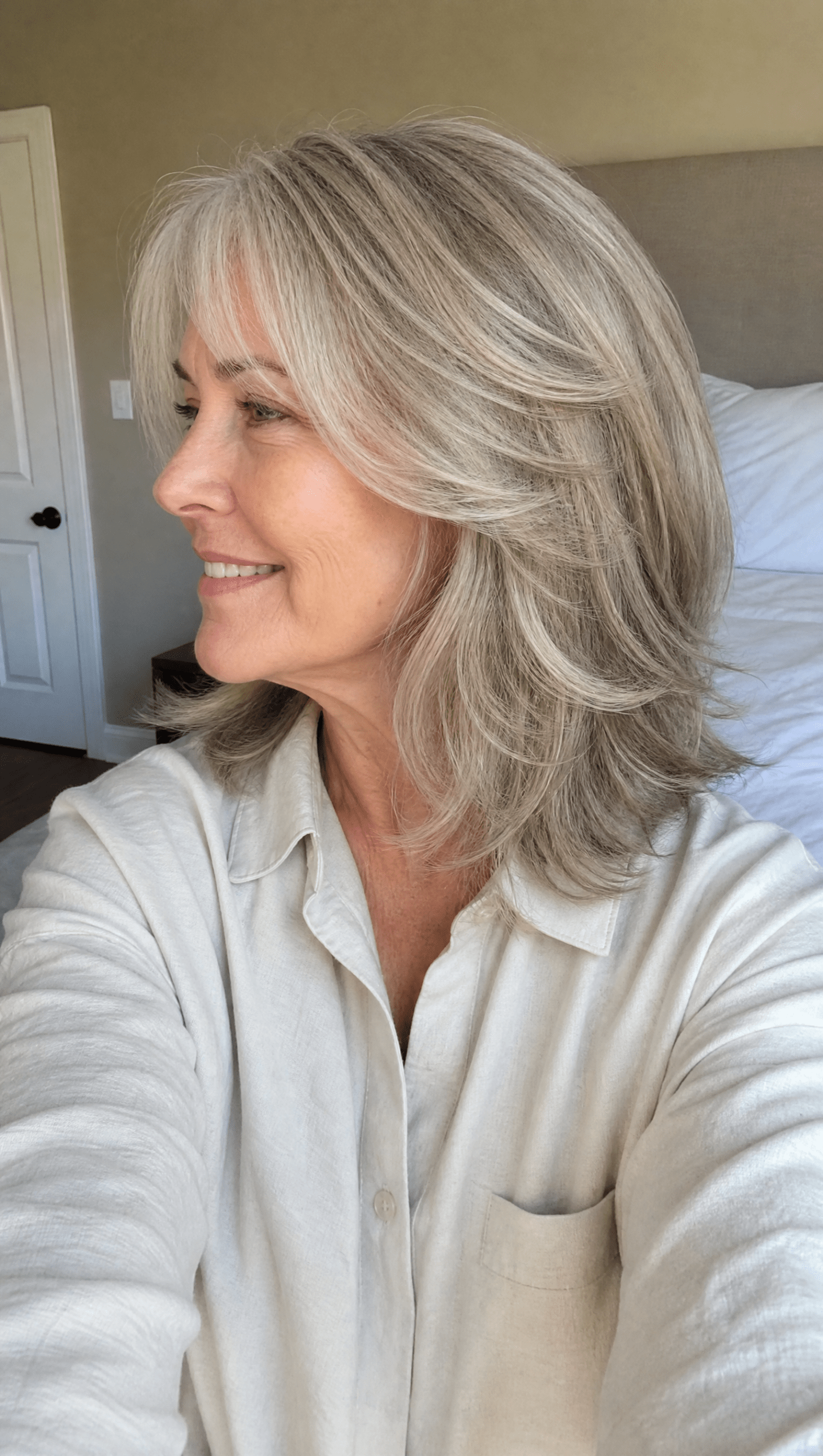 Collarbone Length Face-Framing Layers — Hairstyles for Women Over 60