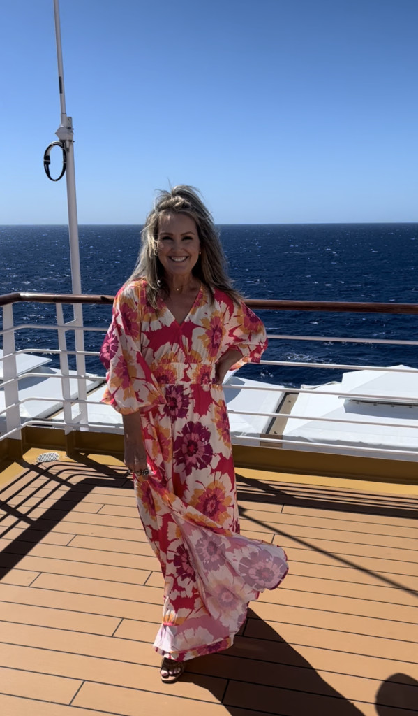 Vibrant Floral Maxi Dress for Daytime Exploration — Caribbean Cruise Outfits